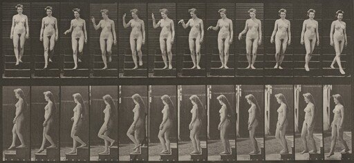 Plate Number 131. Descending stairs, waving hand