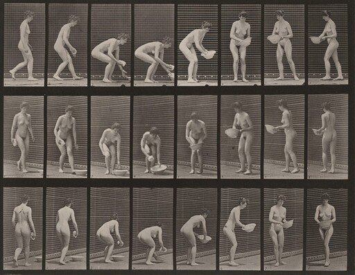 Plate Number 223. Stooping, lifting a basin, wiping it and turning