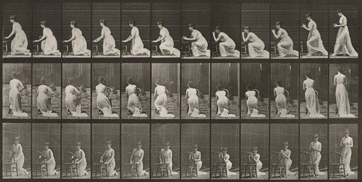 Plate Number 253. Kneeling; elbows on chair and hands clasped