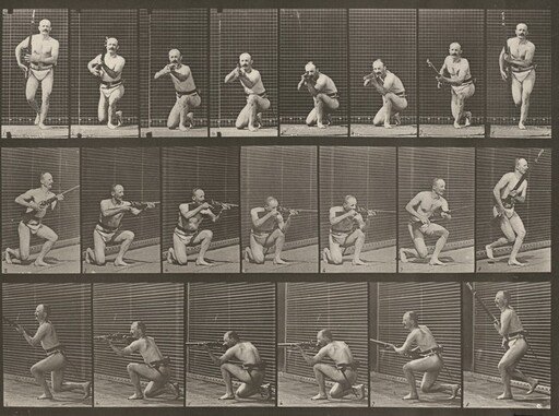Plate Number 356. Kneeling, firing and rising