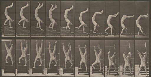 Plate Number 368. Acrobat descending stairs on hands