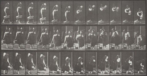 Plate Number 460. Carrying a jar on shoulder and basket in hand and placing them on the ground