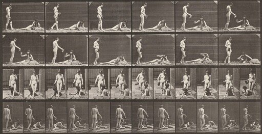 Plate Number 485. A: Standing and filling a goblet. B: Drinking while lying on the ground
