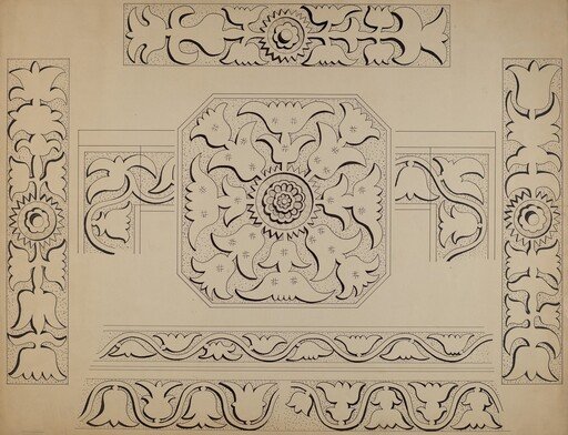 Connecticut-type Hadley Chest-Detail of Central Panel