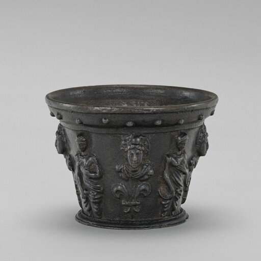 Mortar with Busts and Draped Venus Figures