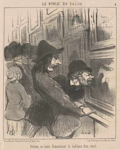 Artistes en train d'examiner ...