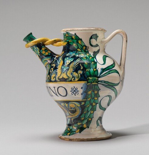Spouted drug jar with sphinxes