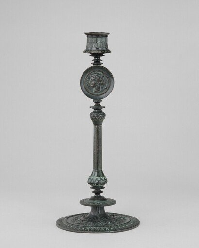 Candlestick, Greek Style with Antique Medallions
