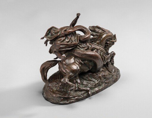 North African Horseman Surprised by a Serpent