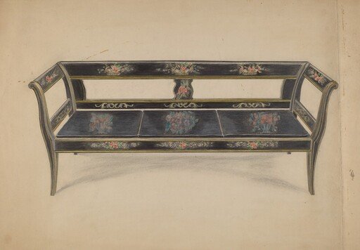 Black Painted Settee