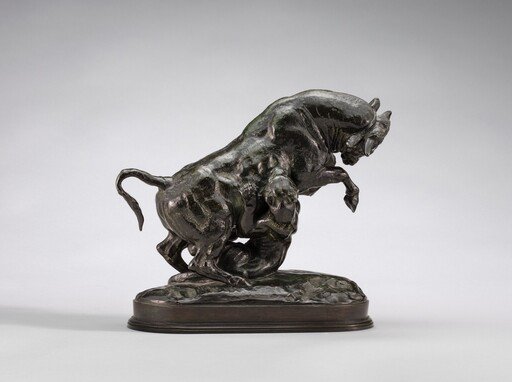 Rearing Bull with Tiger