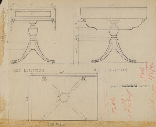 Drop Leaf, Pedestal Table