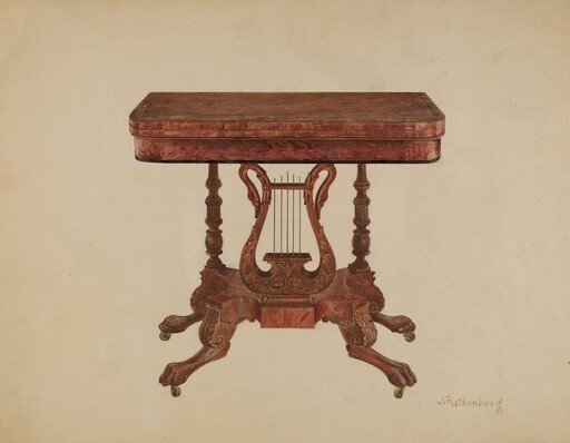 Table (Lyre Pedestal)