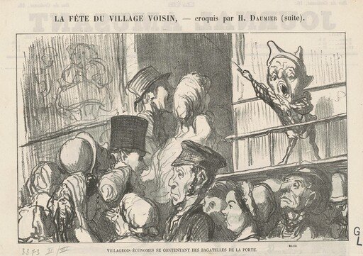 Villageois économes se contentant ... (recto);  A la campagne, pas de grèves de cochers ... (verso)