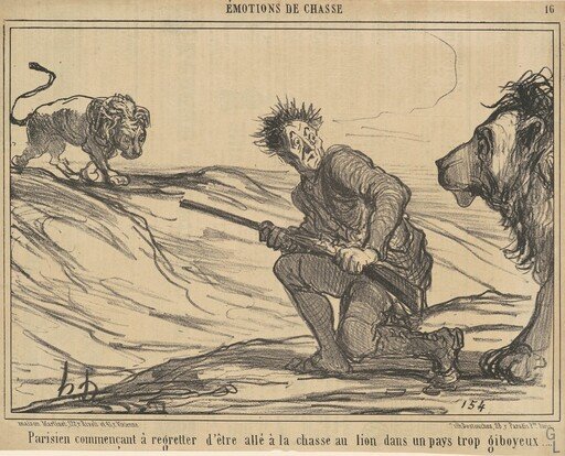 Parisien commencant a regretter ... la chasse au lion ...