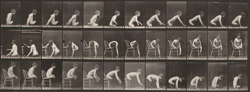 Plate Number 538. Double amputation of thighs, boy. A: Moving forward. B: Getting on chair. C: Getting down from chair