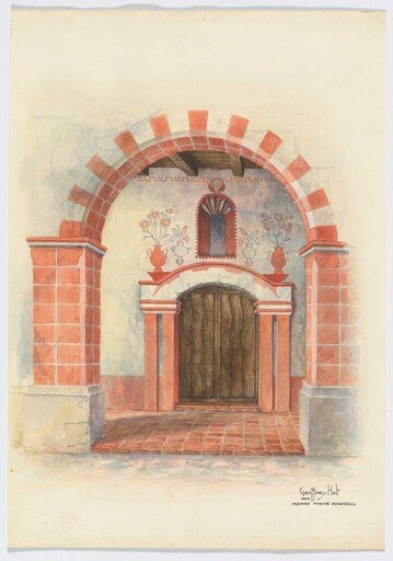 Restoration Drawing: Main Doorway & Arch to Mission House