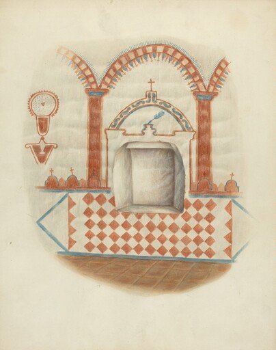 Wall Painting and Niche: Restoration Drawing