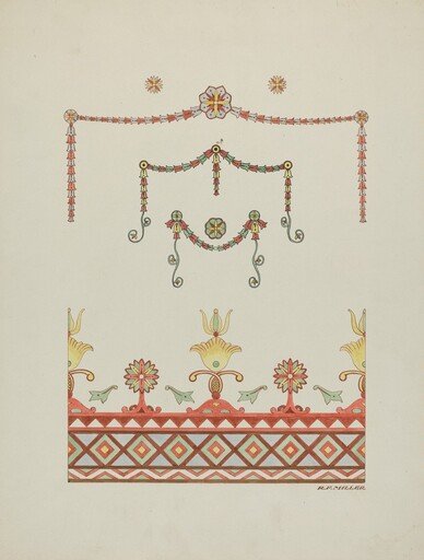 Wall Decorations (Drawing Made from a Restoration)
