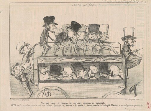 Vue ... et elévation des ... omnibus du boulevard ...