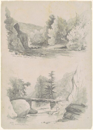 Below Fawn's Leap, Catskill Mountains; and Above the Bridge