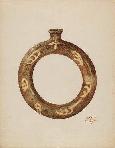 Ring-shaped Pottery Bottle
