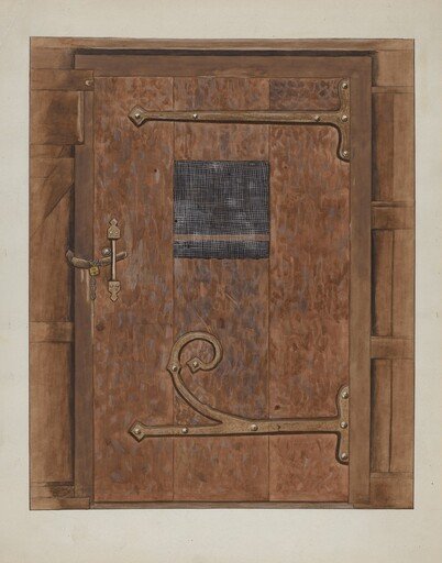 Iron Hinges on Door