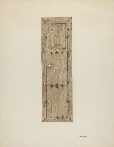 Copper-studded Door (One of a Pair)