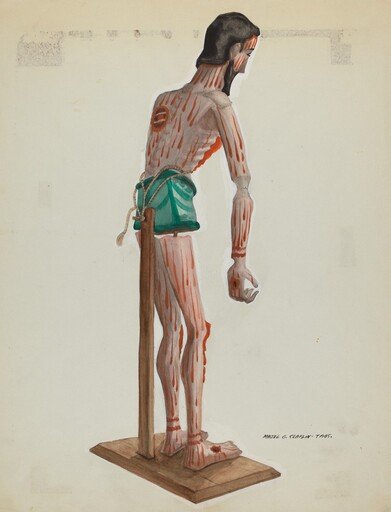 Wooden Christo, Painted (Side view)