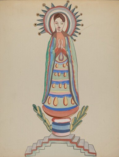 New Mexico, "Bulto", Polychromed Wooden Figure
