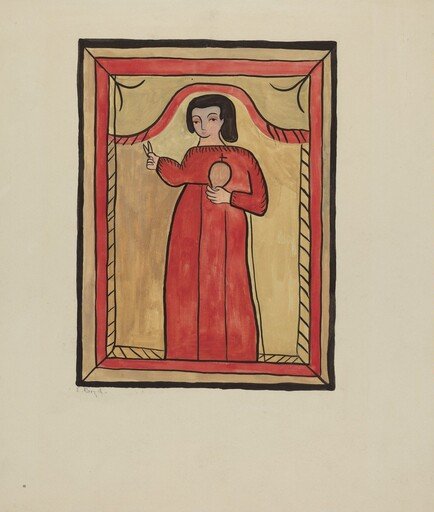 The Christ Child-Retalba El Nino Perdido, (The Lost Child) a Retabla
