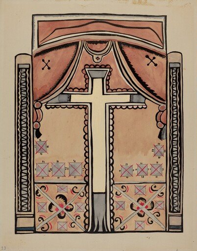 Panel - Cross and Drapes