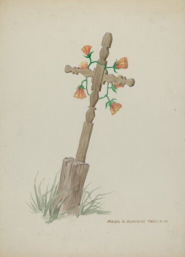 Wooden Cross used as Headstone
