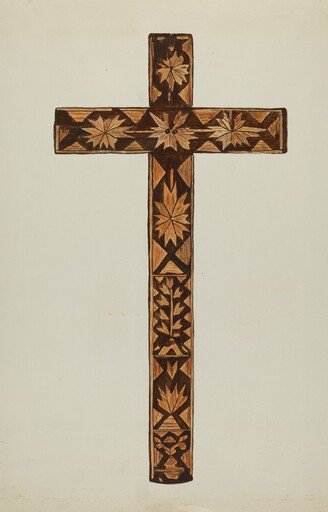 Straw Inlay Cross