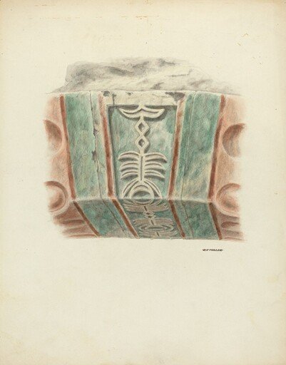 Carved and Painted Keystone