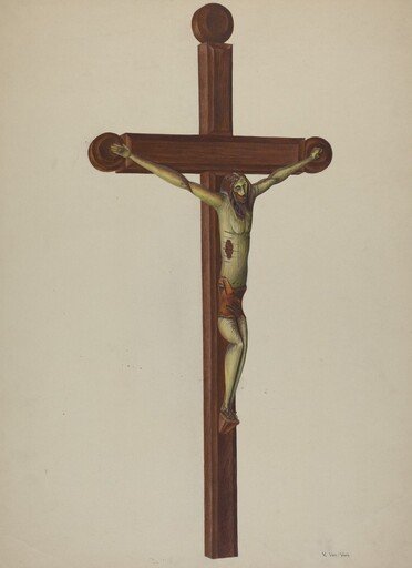 Carved Wooden Crucifix