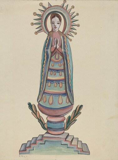 New Mexico, "Bulto", Polychromed Wooden Figure