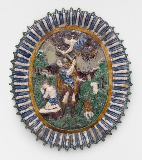 Shallow Oval Dish with the Sacrifice of Isaac