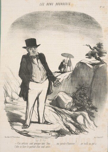 Ces artistes sont presque tous fous . . . Ma parole d'honneur!  . . . En voilà un qui a l'idée de faire le portrait d'un vieil arbre!