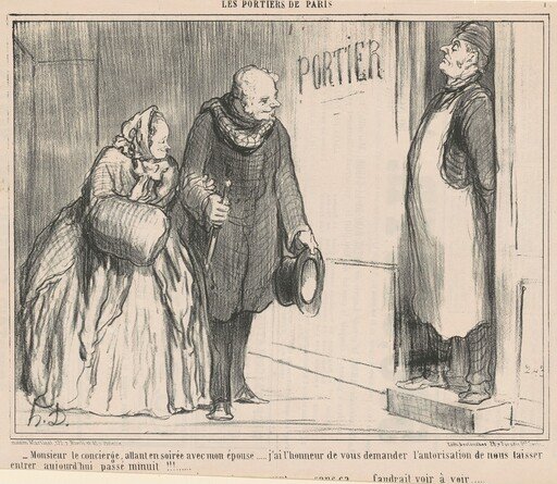 Monsieur le concierge, allant en soirée