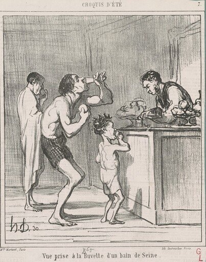 Vue prise a la buvette d'un bain