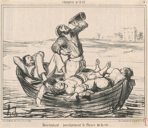 Descendant joyeusement le fleuve de la vie