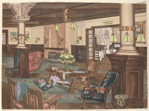 Hollywood Hotel Lobby, 1902