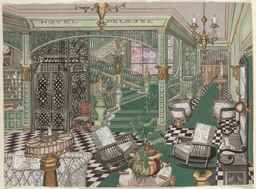 Hotel Melrose Lobby, 1880