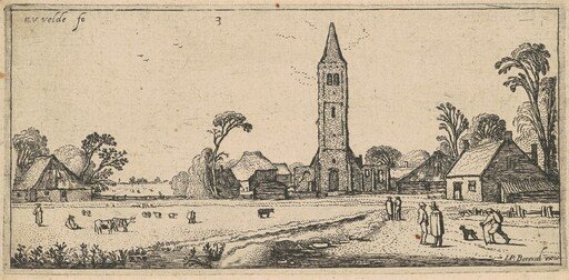 Landscape with a Meadow and a Village Church