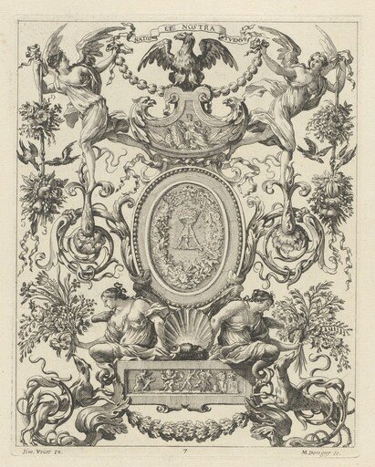Ornamental Panel Surmounted by an Eagle and the Motto NATOS ET NOSTRA TUEMUR