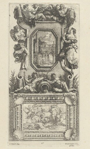 Ornamental Panel Surmounted by a Naiad and a River God