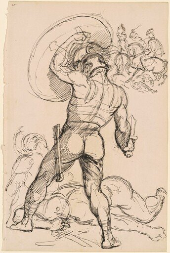 An Ancient Roman Warrior in Battle