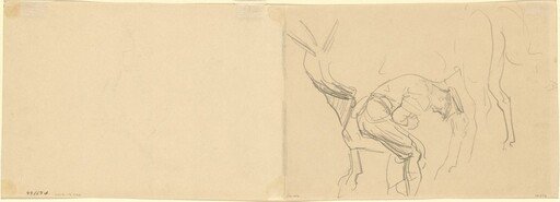 Study for "Shoeing Calvary Horses at the Front" [verso]