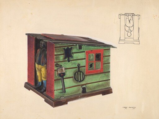 Toy bank: Man in a Cabin